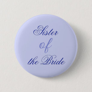 Elegante Blauwe Zus Van De Bruid Ronde Button 5,7 Cm