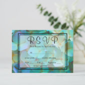 Elegante Blauwgroen blauw roze hortensia bloemen R RSVP Kaartje (Staand voorkant)