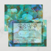 Elegante Blauwgroen blauw roze hortensia bloemen R RSVP Kaartje (Voorkant / Achterkant)