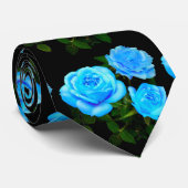 Elegante blauwgroen blauw rozen blauw bloemen blau stropdas (Opgerold)