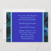 Elegante Blauwgroen Blauwe en Royal Blue Pauw brui Kaart (Achterkant)