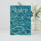 Elegante blauwgroen blauwe oceaangolven RSVP Kaart (Staand voorkant)