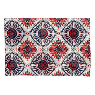 Elegante Blauwgroen "Cosmic Interlock" Cotton Kuss Kussensloop