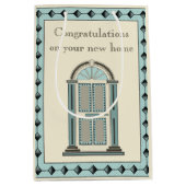 Elegante Blauwgroen deur Housewarming Medium Cadeauzakje (Voorkant)