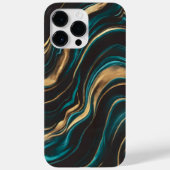 Elegante Blauwgroen en gouden Abstracte stroom Case-Mate iPhone Case (Achterkant)