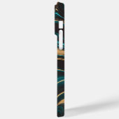 Elegante Blauwgroen en gouden Abstracte stroom Case-Mate iPhone Case (Achterkant / Links)