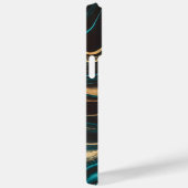 Elegante Blauwgroen en gouden Abstracte stroom Case-Mate iPhone Case (Achterkant / Rechts)