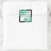 Elegante Blauwgroen glitter en inkt ingrediëntenla Vierkante Sticker (Tas)