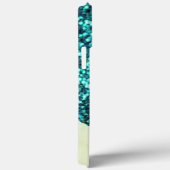 Elegante Blauwgroen Groene Drip Glitter Monogramme Case-Mate iPhone Case (Achterkant / Rechts)
