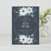 Elegante  Blauwgroen muntbloemen Kaart (Staand voorkant)