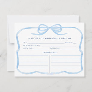Elegante Bleke Blauwe Strik Bruiloft Feest Recept Kaart
