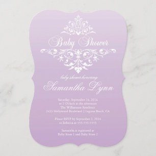 Elegante Bleke Paarse Ombre Baby shower Invitation Kaart
