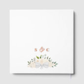 Elegante Bleke Perzik Boho Floral Folie bruiloft Gastenboek (Achterkant)