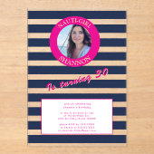 Elégante Bleue de la Marine 30e Invitation anniver (Recto)