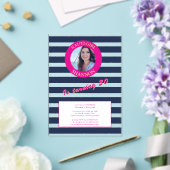 Elégante Bleue de la Marine 30e Invitation anniver (Insitu (Mariage))