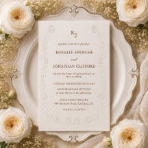 Elegante Blinde Bloem Letterpress Trouwkaart
