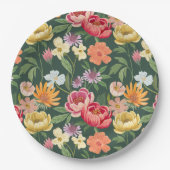 Elegante Bloeiende Bloemen Botanische Tuin Girly Papieren Bordje (Voorkant)