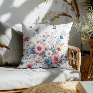 Elegante bloeiende bloemen kussen