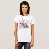 Elegante bloeiende bloemen t-shirt (Voorkant volledig)