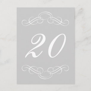 Elegante bloeiende tafelnummers (zilver / wit)