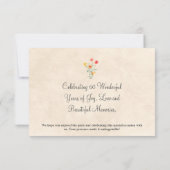 Elegante Bloem 60 Jaar Party Bloemen 60ste Verjaar Bedankkaart (Achterkant)