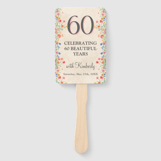 Elegante Bloem 60 Jaar Party Bloemen 60ste Verjaar Handwaaier