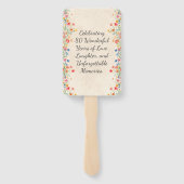 Elegante Bloem 80 Jaar Party Bloemen 80ste Verjaar Handwaaier (Achterkant)