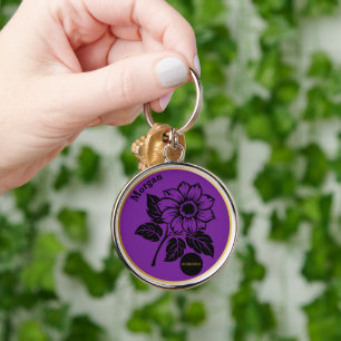 Elegante Bloem Aangepast Nuchterheid Geschenk Sleutelhanger