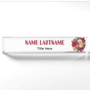 Elegante bloem aangepaste naam naambordje