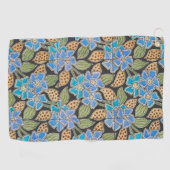 Elegante Bloem Blauw Periwinkle Floral Classic Golfhanddoek (Horizontaal)