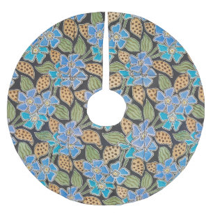 Elegante Bloem Blauw Periwinkle Floral Classic Kerstboom Rok