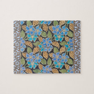 Elegante Bloem Blauw Periwinkle Floral Classic Legpuzzel