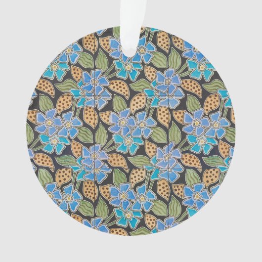 Elegante Bloem Blauw Periwinkle Floral Classic Ornament (voorkant)