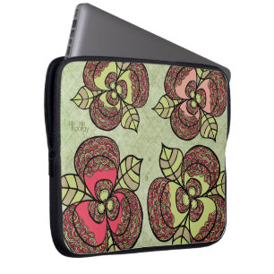 Elegante Bloem Bloemendesigner Laptop Hoes Zak