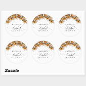 Elegante Bloem Boho Chic Bruidsfeest Ronde Sticker (Vel)
