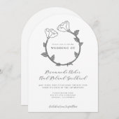 Elegante Bloem Bruiloft Kaart (Voorkant / Achterkant)