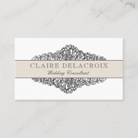 Elegante  bloem | champagneblik visitekaartje (Voorkant)