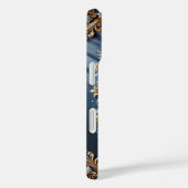 Elegante bloem een gouden letter monogram Case-Mate iPhone case (Achterkant / Rechts)