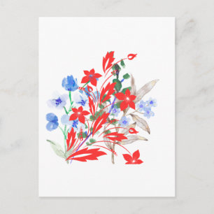 Elegante Bloem- en Bladkunst Minimaal Briefkaart