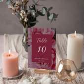 Elegante Bloem Gepersonaliseerde Trouwtafel Nummer Kaart