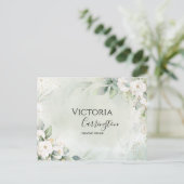 Elegante bloem goud groene professionele dank je briefkaart (Staand voorkant)