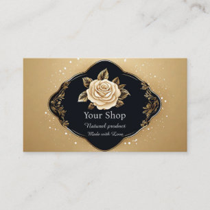 Elegante Bloem Gouden Roos Visitekaartje