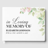 Elegante bloem in liefdevolle herinnering begrafen gastenboek (Voorkant)