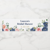 Elegante Bloem in Waterverf Waterfles Etiket (Enkel label)