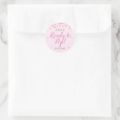 Elegante bloem klaar om te ontploffen Roze baby sh Ronde Sticker (Tas)