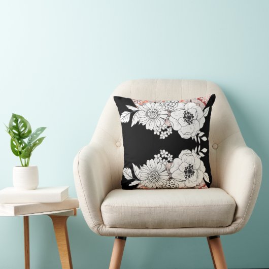 Elegante bloem kussen (Stoel)