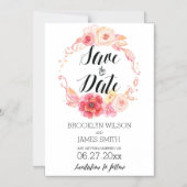 Elegante Bloem Magnetische Trouw Save The Date Mag Magnetische Uitnodiging (Voorkant)