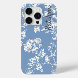 Elegante bloem met naam iPhone 15 pro case