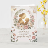 Elegante Bloem Moederdag Kaart (Gele Bloem)