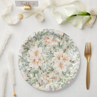 elegante bloem papieren bordje
